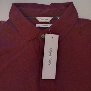 Calvin Klein Adult Medium Polo NWT Red Heather